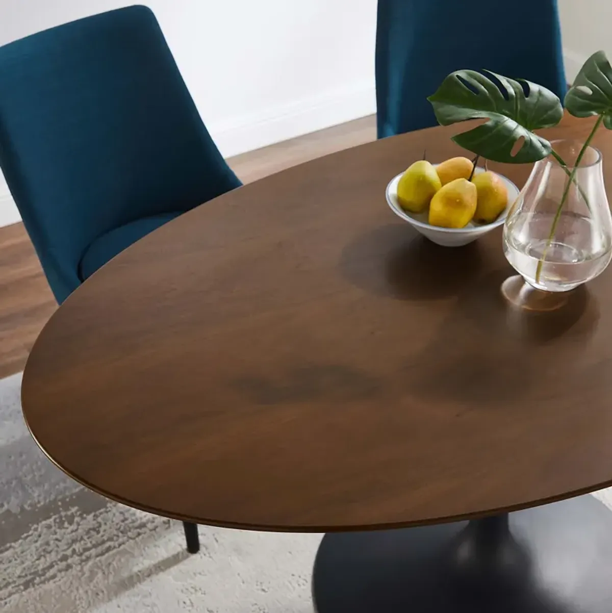 Lippa 60" Oval Walnut Wood Grain Dining Table