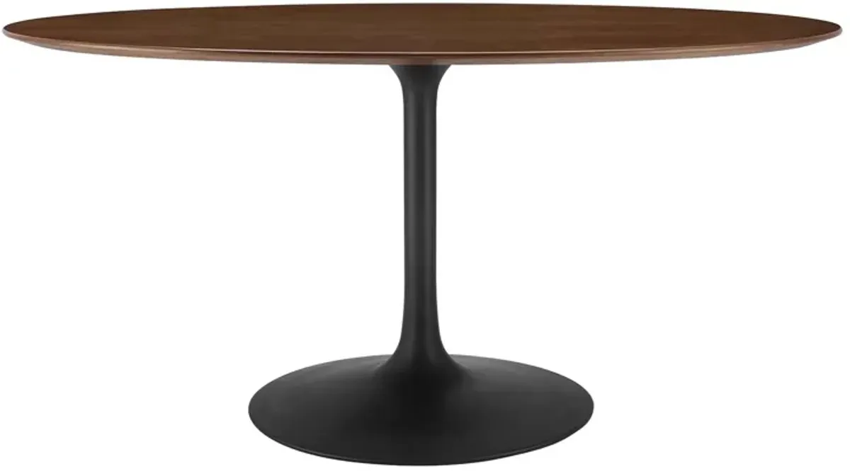 Lippa 60" Oval Walnut Wood Grain Dining Table