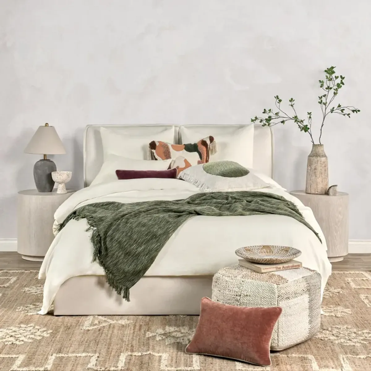 Paloma 3-Piece Hemp Fabric Ivory King Duvet Set