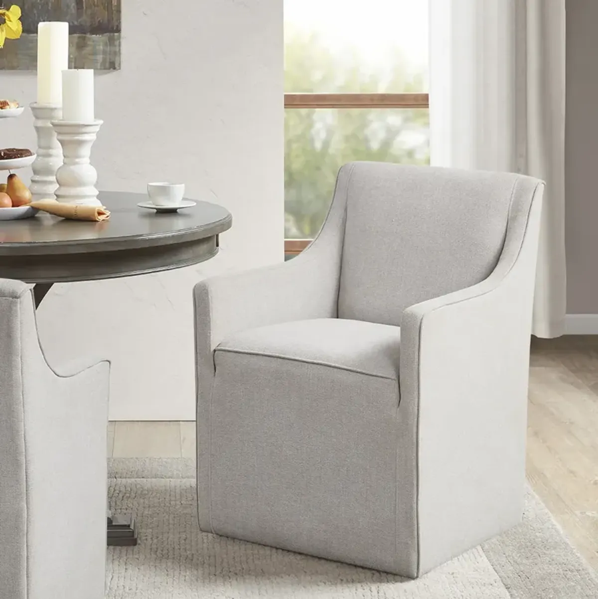 Charlotte Dining Arm Chair with Casters