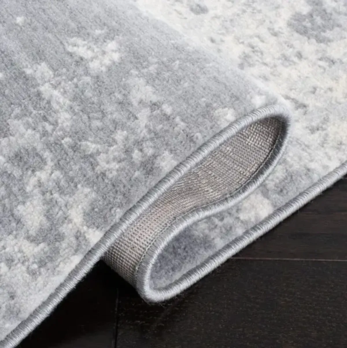 Brentwood 822 Grey / Ivory 2' X 8' Runner Powerloomed Rug