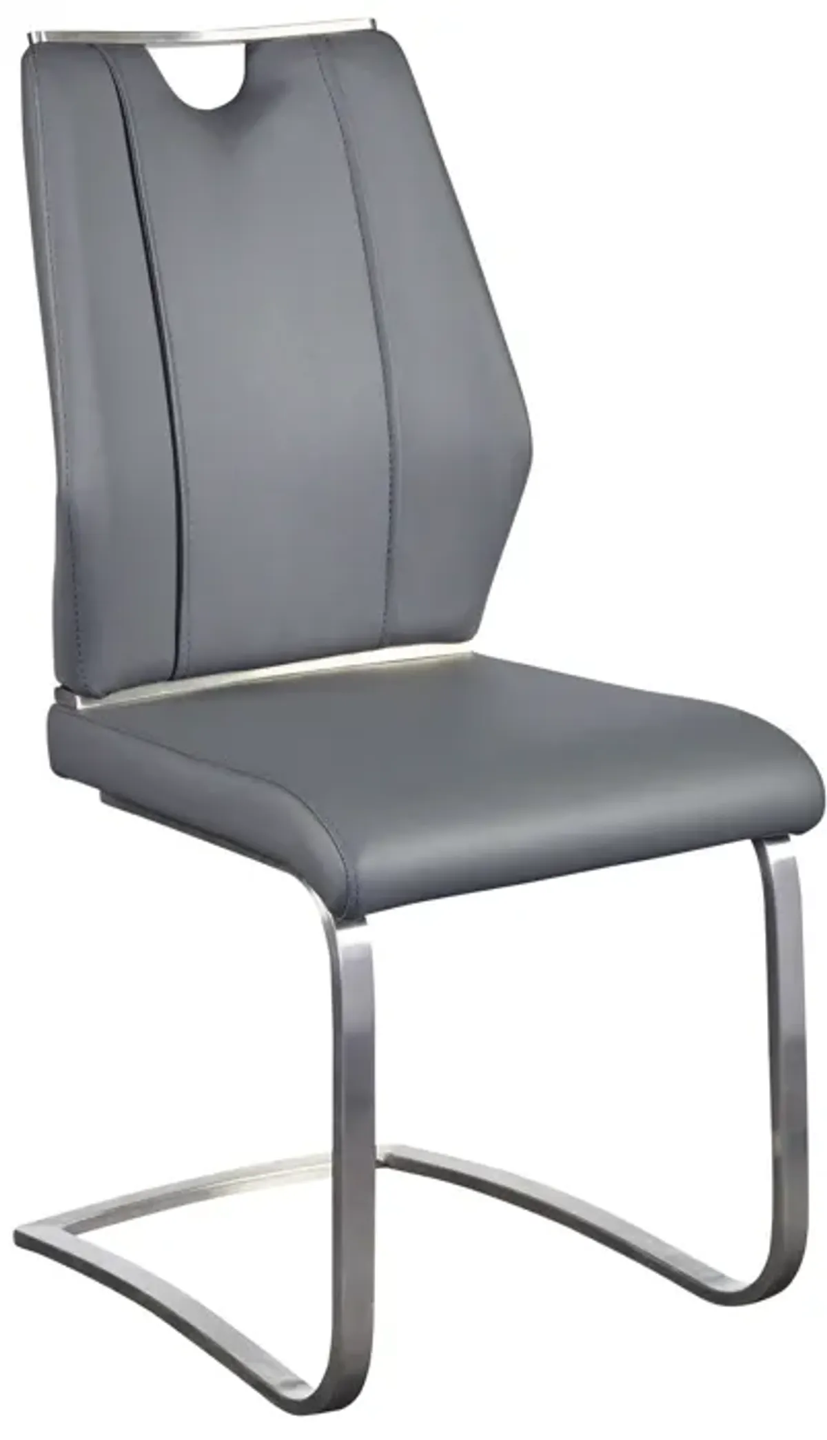 Lexington Side Chair in Gray and Brushed Stainless Steel - Set of 2