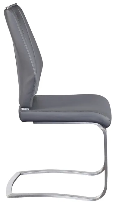 Lexington Side Chair in Gray and Brushed Stainless Steel - Set of 2