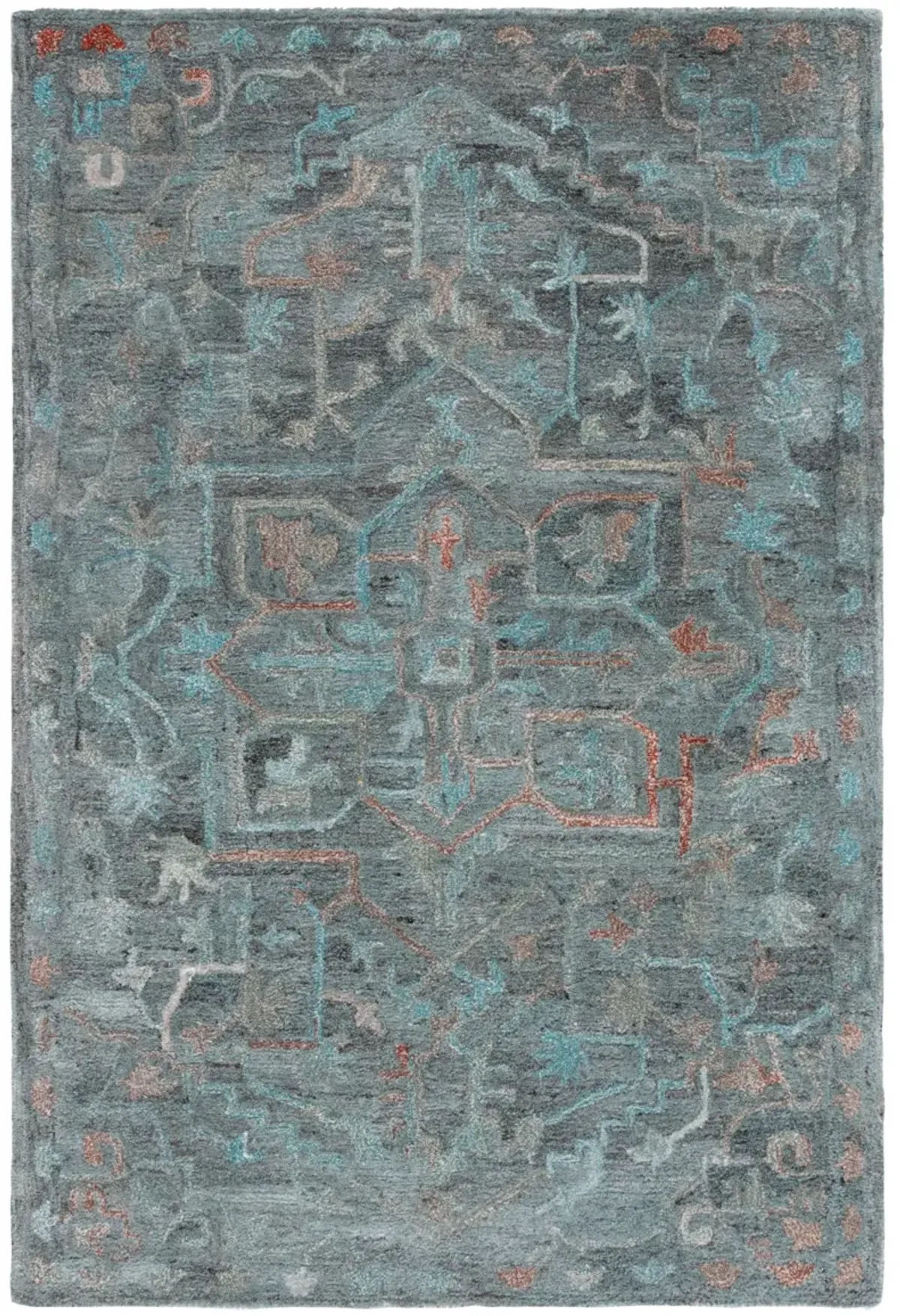 ANATOLIA 402 TEAL  8' x 10' Large Rectangle Rug