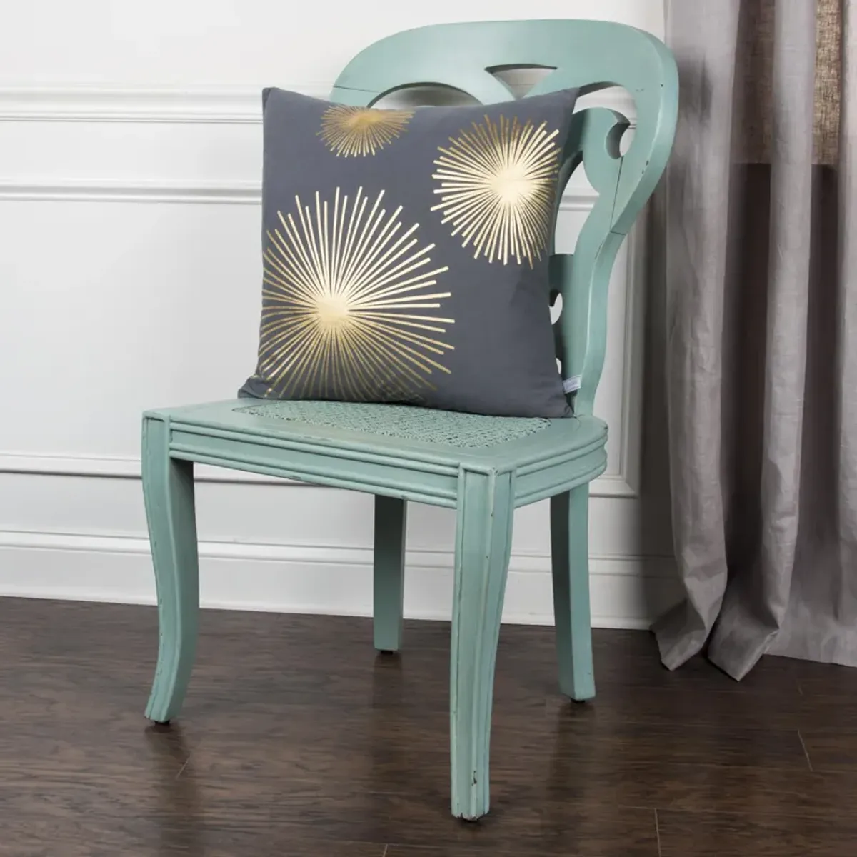 Rachel Kate Star Burst Gray  Pillow