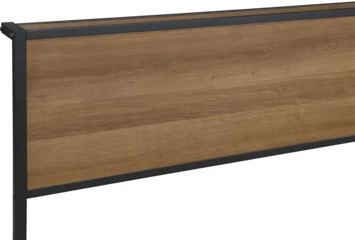 Ricky Full Platform Bed Light Oak and Black