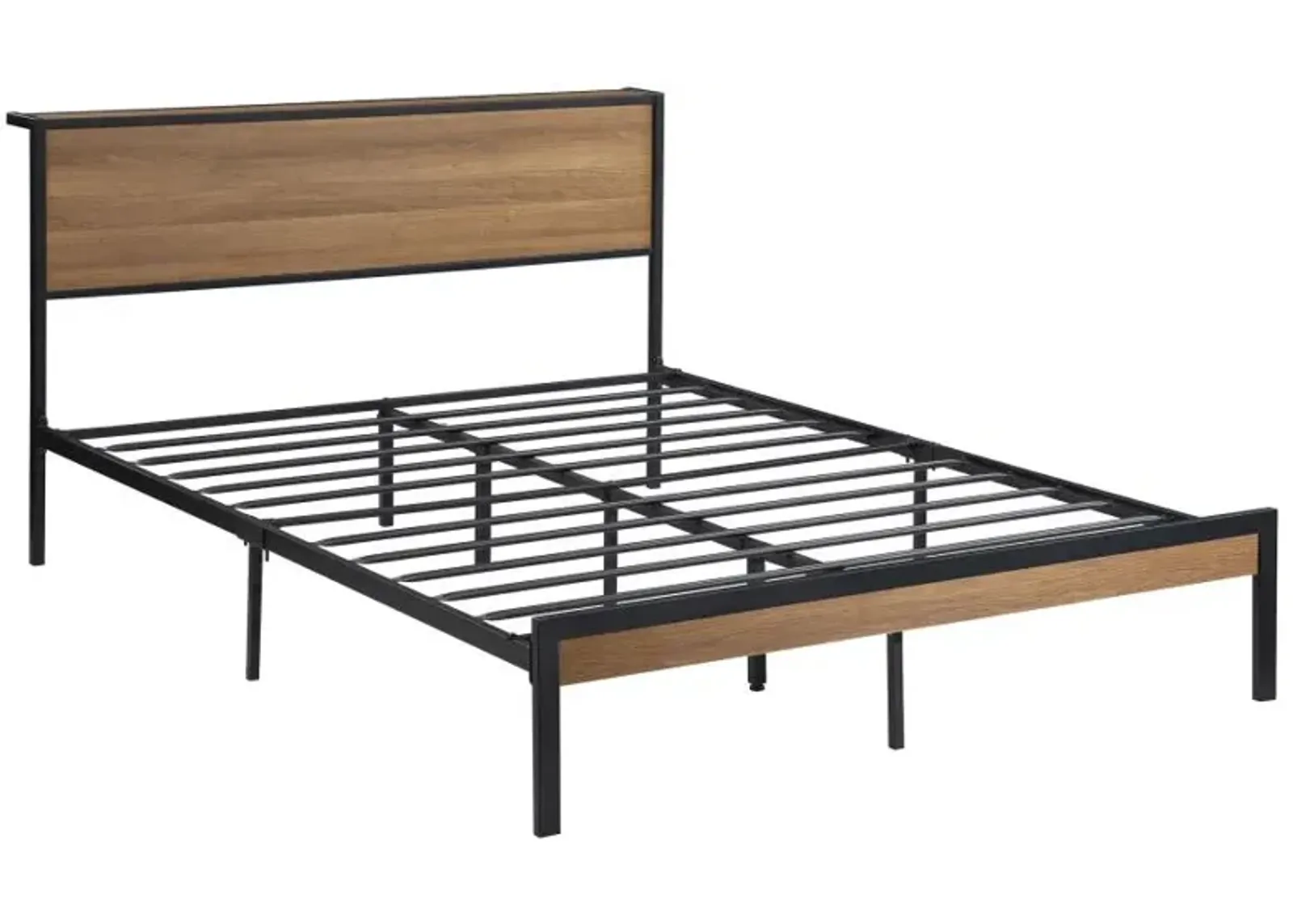 Ricky Full Platform Bed Light Oak and Black