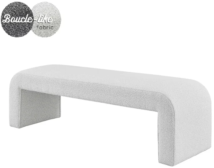 Vioreen Fabric Bench, Boucle Beige 