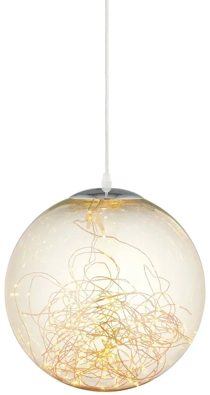 Fairy 8" Amber Glass Globe Ceiling Light Pendant Chandelier