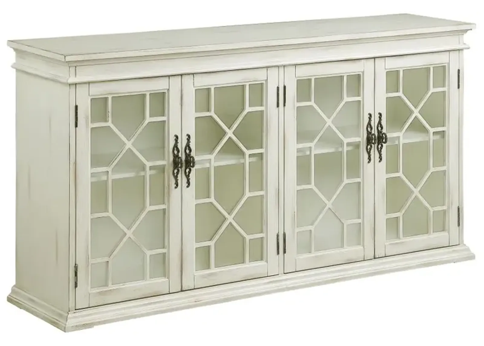 Kiara 4-door Accent Cabinet with Adjustable Shelves White