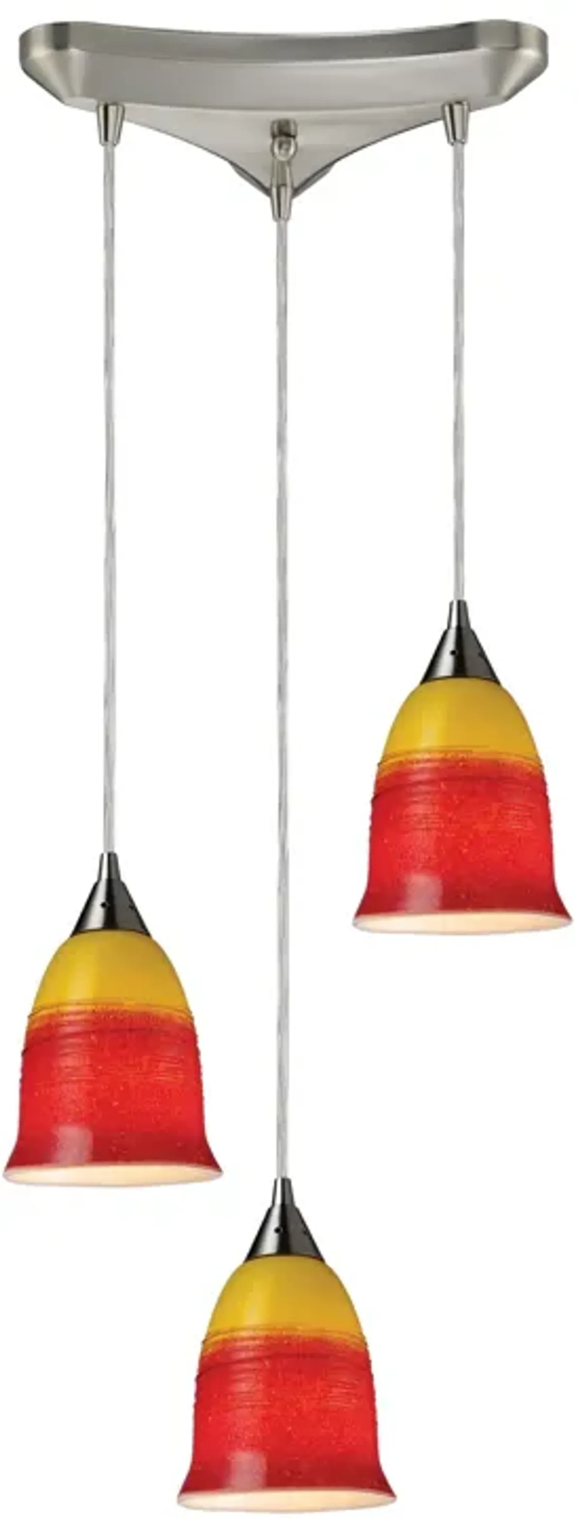 Horizon 3-Light Pendant Fire in Satin Nickel