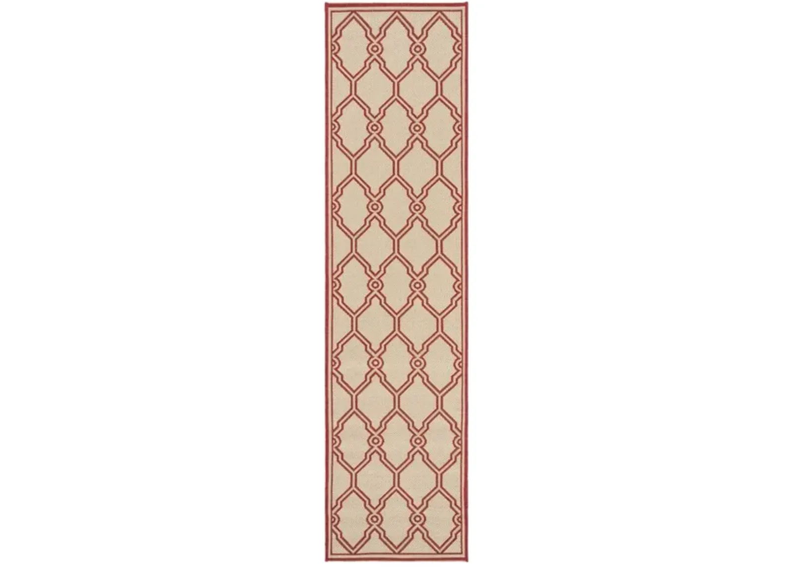 LINDEN 124 Collection LND124Q-28 Red / Creme 2'-2" X 8'