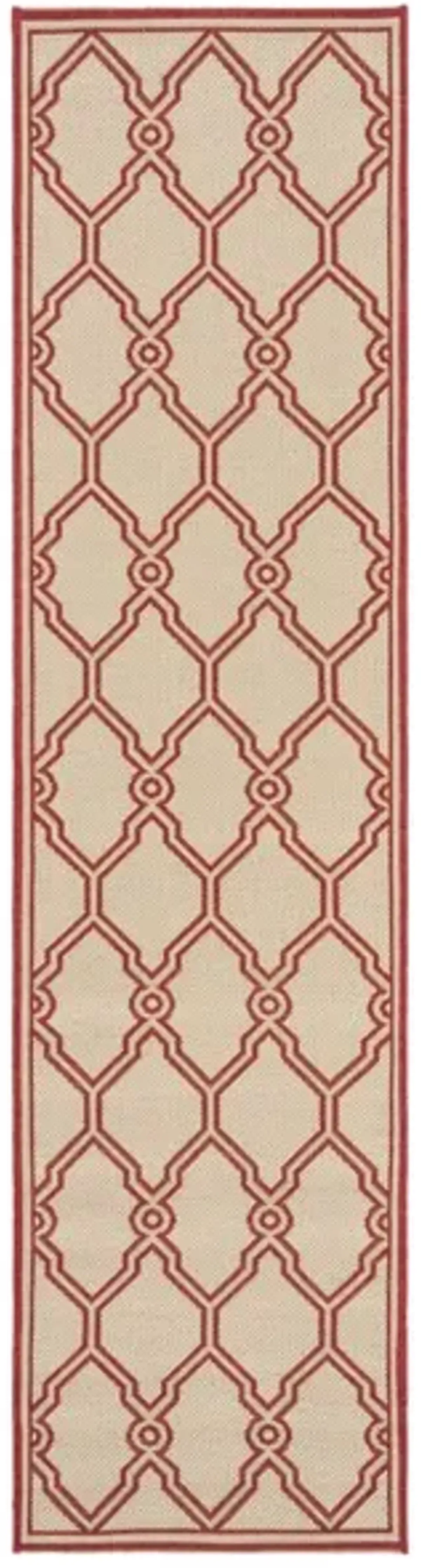 LINDEN 124 Collection LND124Q-28 Red / Creme 2'-2" X 8'