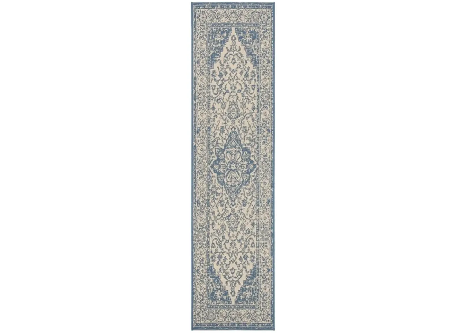 Safavieh BEACH HOUSE Collection BHS137N-28 Cream / Blue 2'-2" X 8'