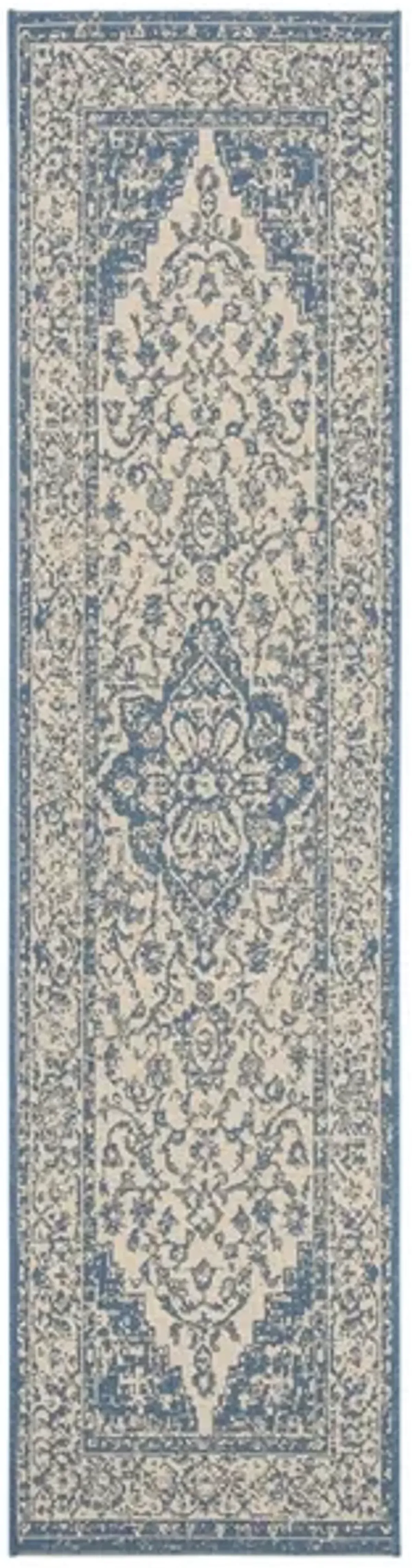 Safavieh BEACH HOUSE Collection BHS137N-28 Cream / Blue 2'-2" X 8'