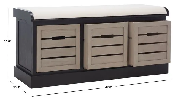 BRIAR 3 DRAWER CUSHION BENCH 