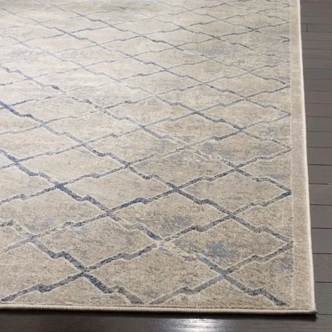 Brentwood 809 Light Grey / Blue 5' X 5' Square Square Powerloomed Rug