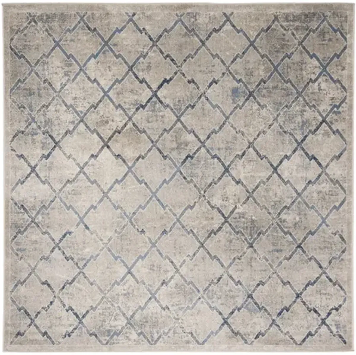 Brentwood 809 Light Grey / Blue 5' X 5' Square Square Powerloomed Rug