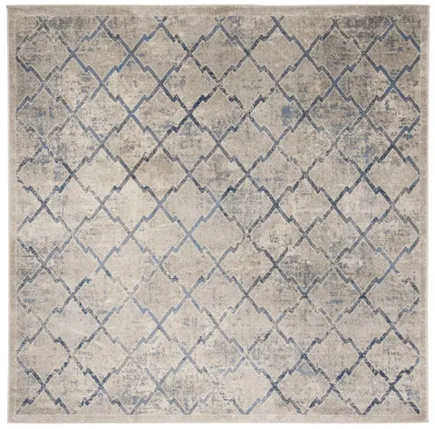 Brentwood 809 Light Grey / Blue 5' X 5' Square Square Powerloomed Rug