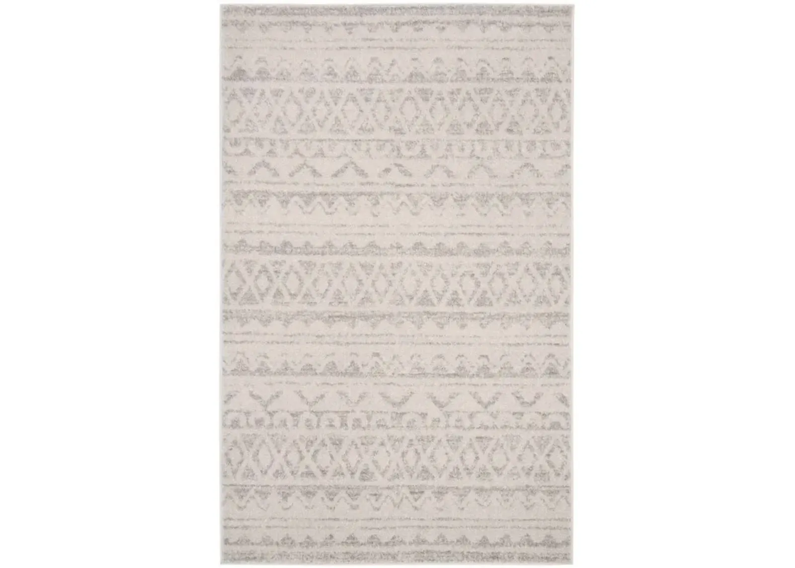 Adirondack Contemporary Ivory / Silver 4' X 6' Powerloomed Rug