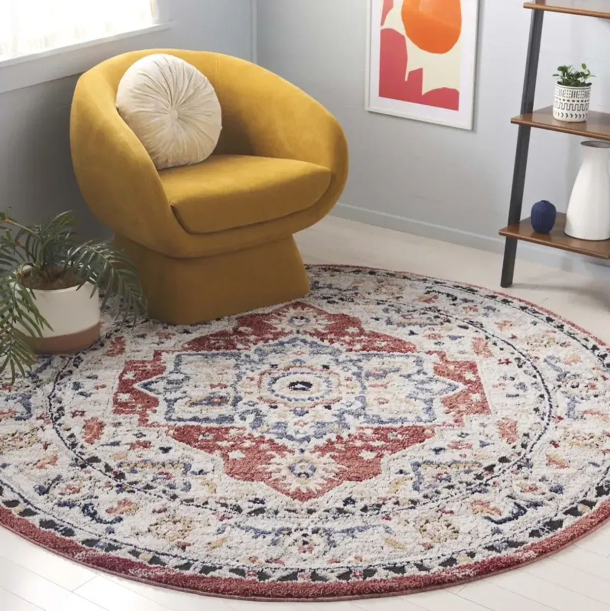 LUNA 110 BEIGE  6'-7' x 6'-7' Round Round Rug