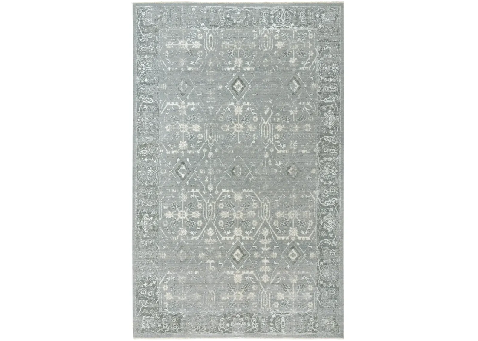 Couture Gray Classic/Updated NZ Wool/Tencel Blend 5' x 8' Rectangle Rug