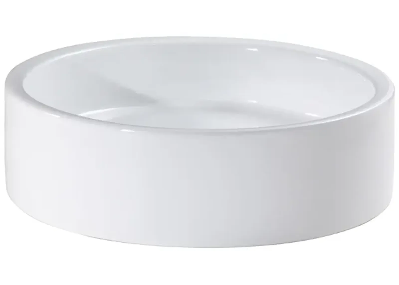 Vitreous China Cylindrical Vessel Sink - White