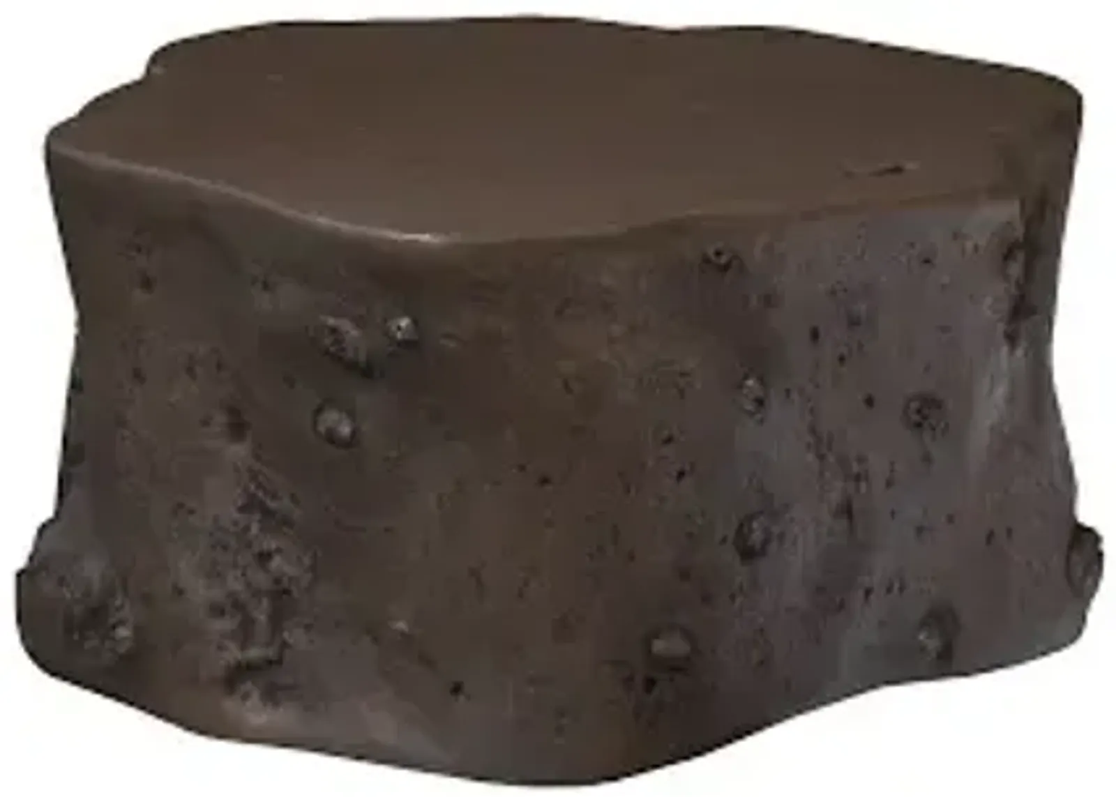 log coffee table, bronze