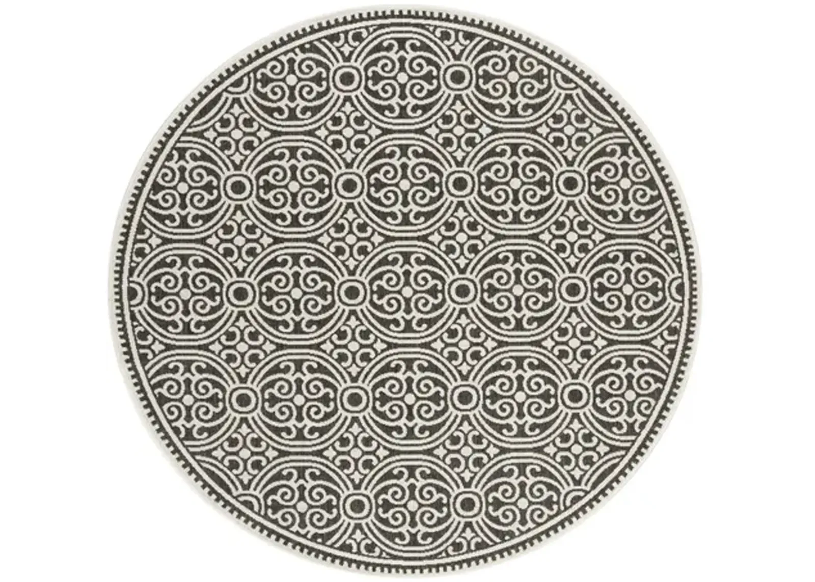 LINDEN 134 Collection LND134A-4R Light Grey / Charcoal 4' X 4' Round