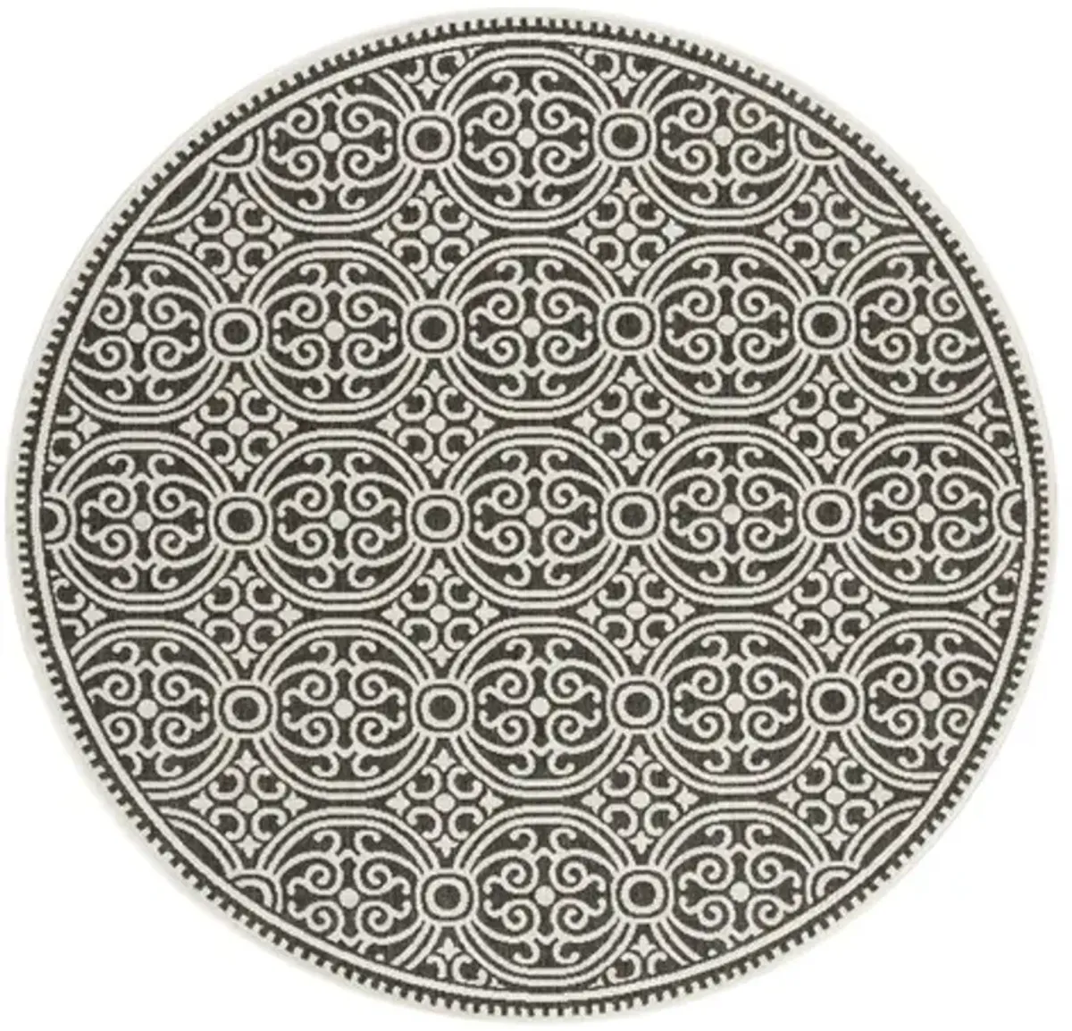 LINDEN 134 Collection LND134A-4R Light Grey / Charcoal 4' X 4' Round