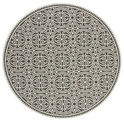 LINDEN 134 Collection LND134A-4R Light Grey / Charcoal 4' X 4' Round