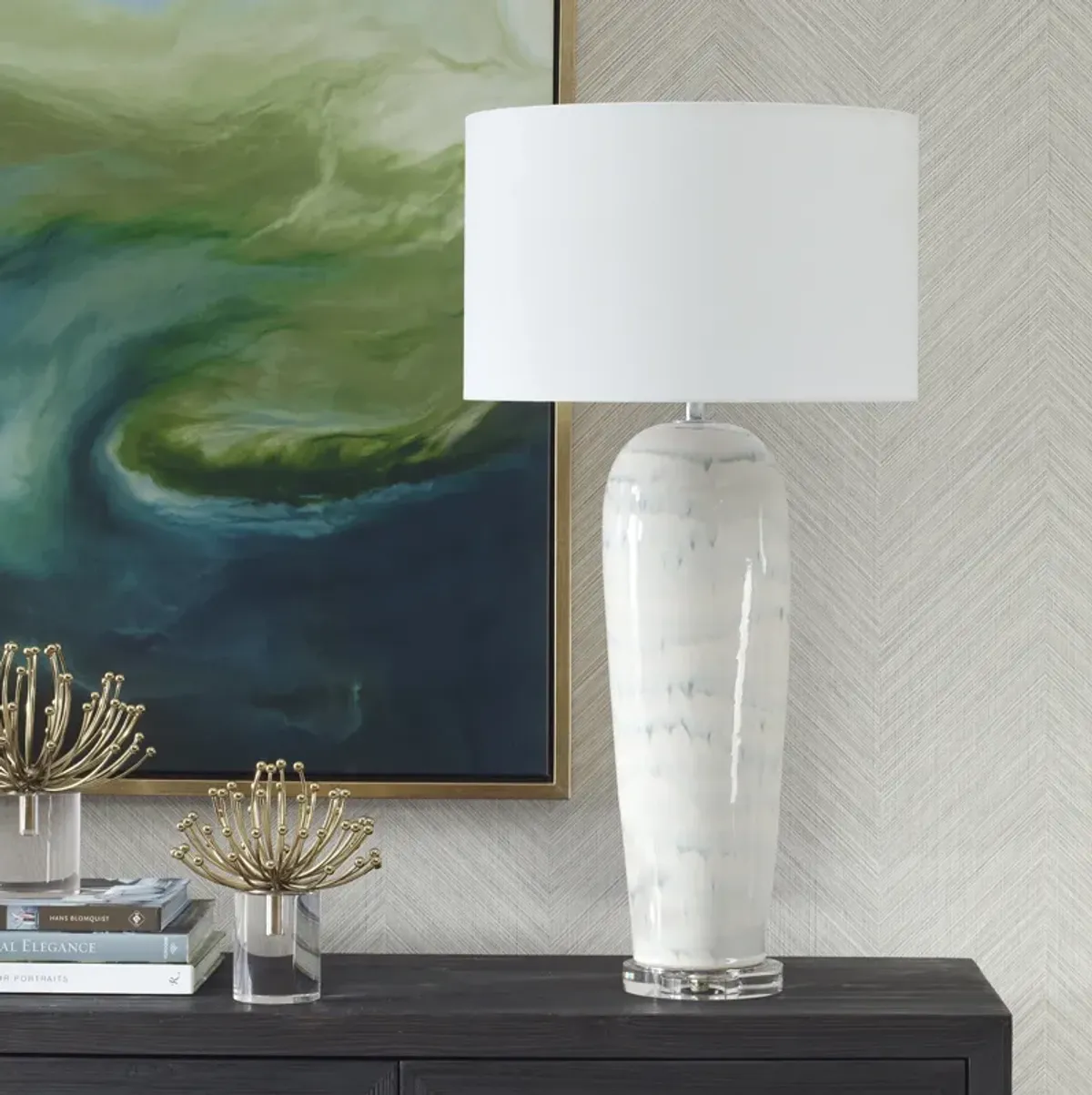 Arden White Glaze Table Lamp