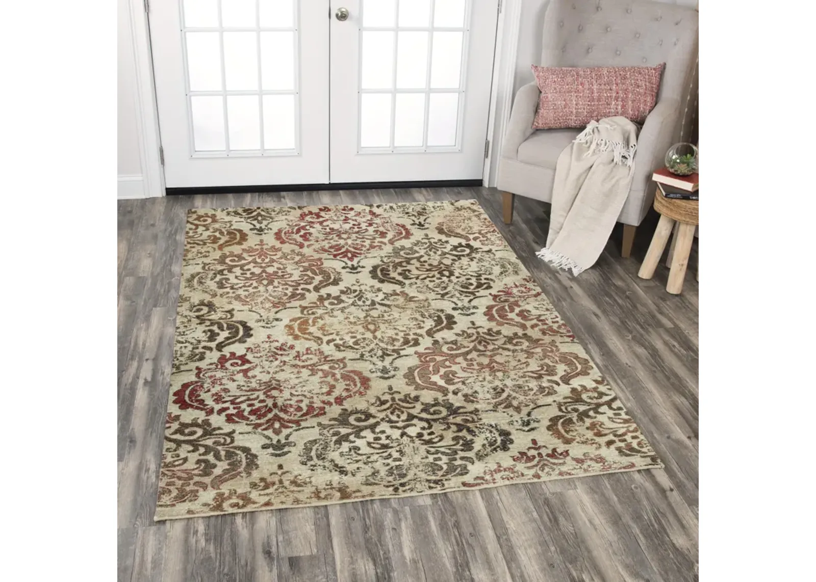 Gossamer Beige/Brown Classic/Updated 100% New Zealand Wool 10' x 13' Rectangle Rug