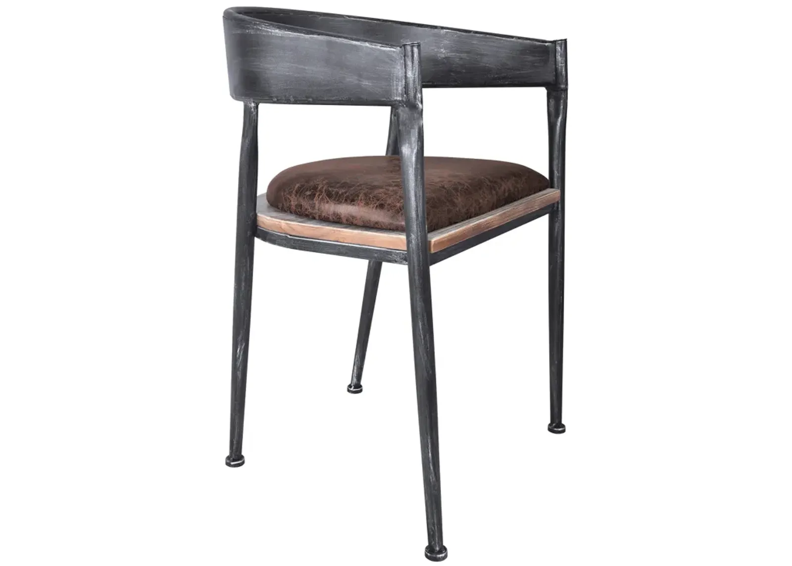 Macey Modern Dining Chair in Industrial Gray and Brown Fabric with Pine Wood - Set of 2