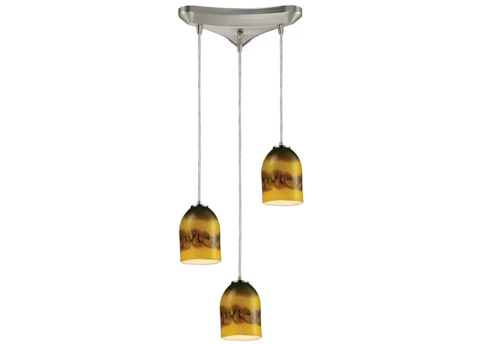 Cosmos 3-Light Pendant Comet in Satin Nickel