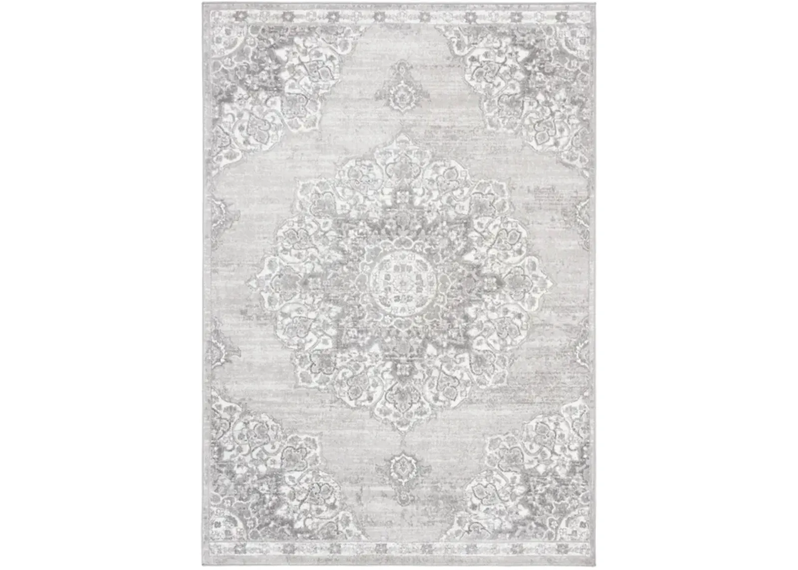 Brentwood 802 Grey / Ivory 11' X 15' Oversized Rectangle Powerloomed Rug