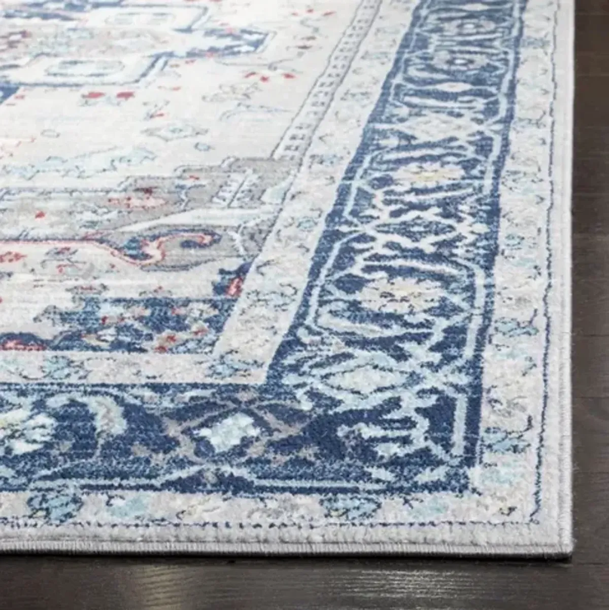 Brentwood 811 Light Grey / Blue 4' X 6' Small Rectangle Powerloomed Rug