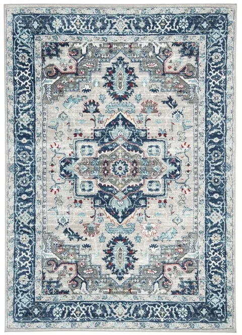 Brentwood 811 Light Grey / Blue 4' X 6' Small Rectangle Powerloomed Rug