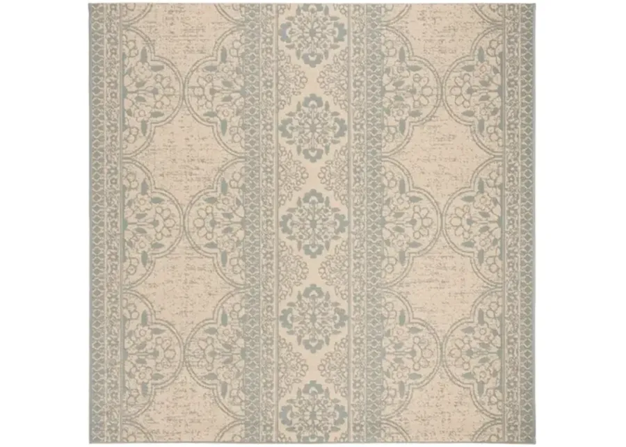 LINDEN 174 Collection LND174K-6SQ Aqua / Cream 6'-7" X 6'-7" Square