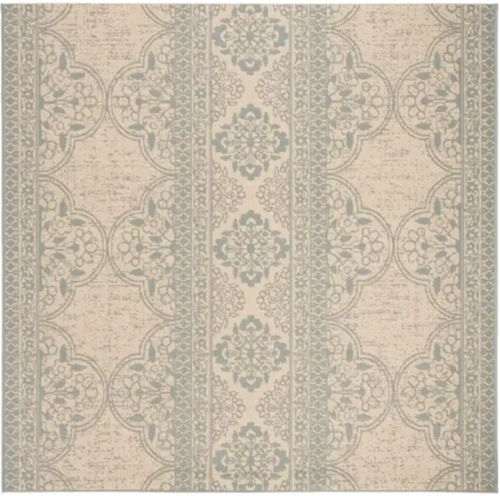 LINDEN 174 Collection LND174K-6SQ Aqua / Cream 6'-7" X 6'-7" Square