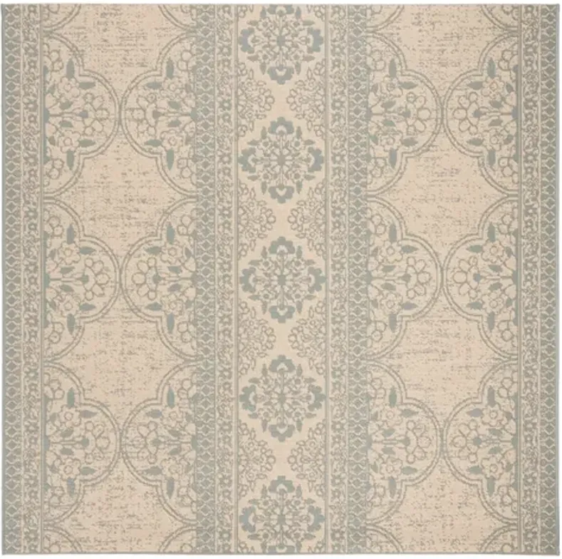 LINDEN 174 Collection LND174K-6SQ Aqua / Cream 6'-7" X 6'-7" Square