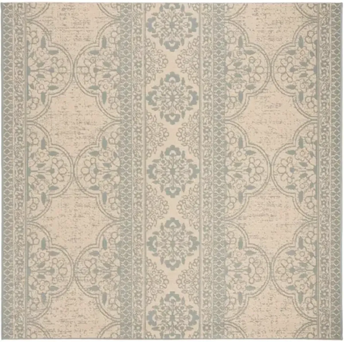 LINDEN 174 Collection LND174K-6SQ Aqua / Cream 6'-7" X 6'-7" Square