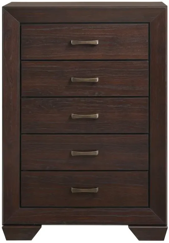 Kauffman 5-drawer Chest Dark Cocoa