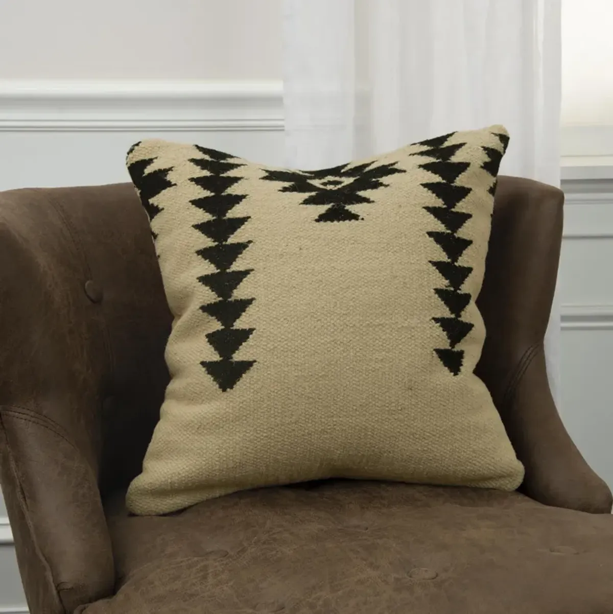 Southwestern Iconic Patterning Black Pillow