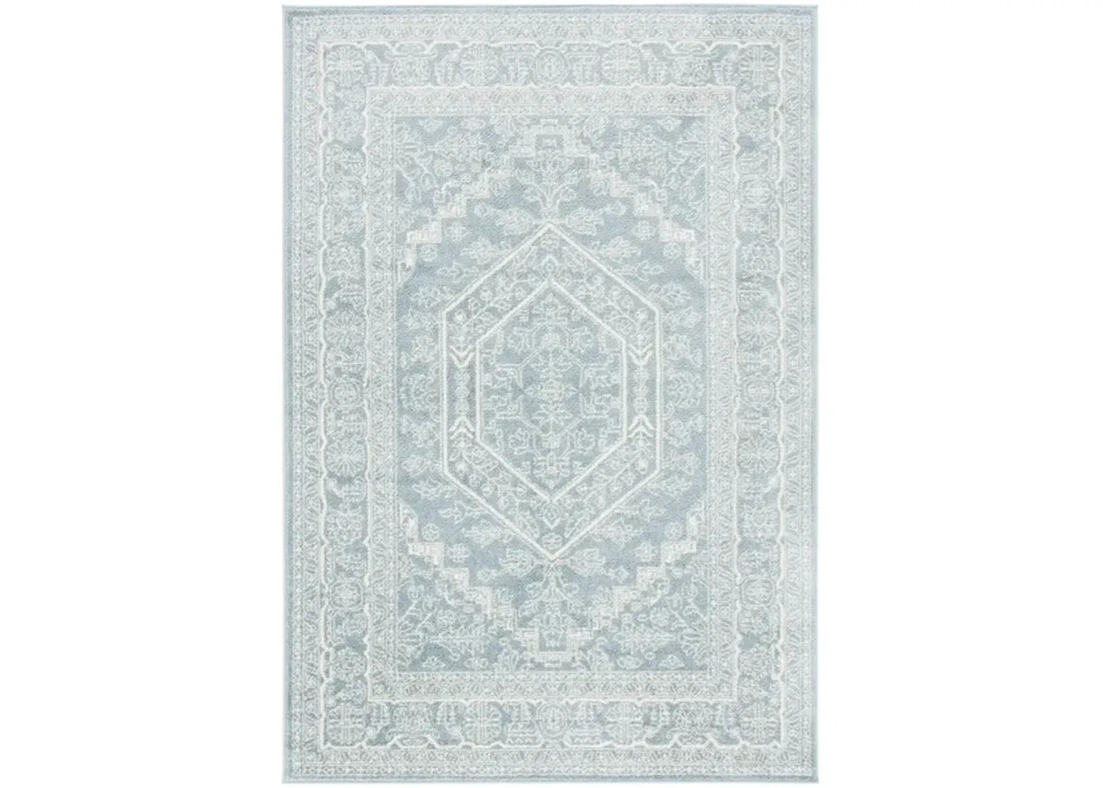 Adirondack Contemporary Slate / Ivory 6' X 6' Square Powerloomed Rug