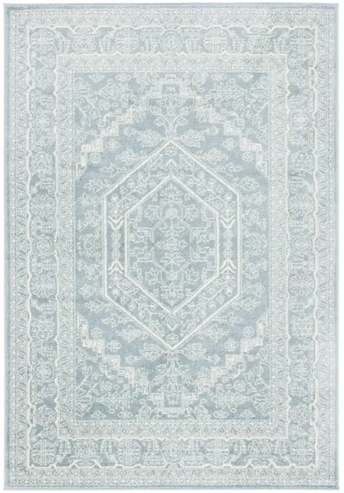 Adirondack Contemporary Slate / Ivory 6' X 6' Square Powerloomed Rug