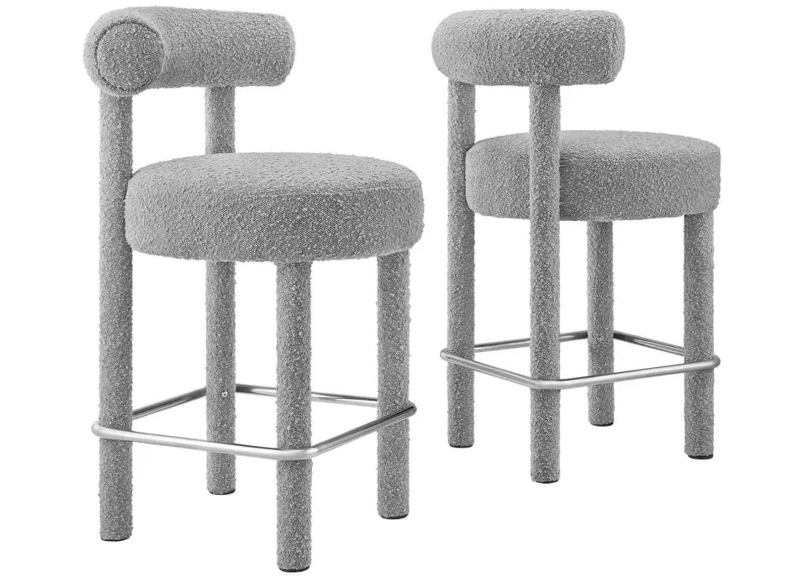 Toulouse Boucle Fabric Counter Stool - Set of 2