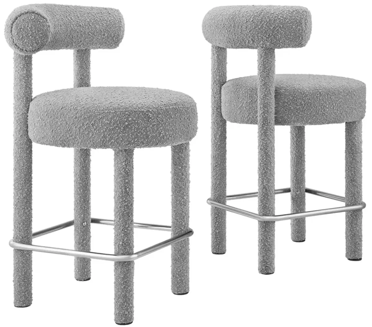 Toulouse Boucle Fabric Counter Stool - Set of 2