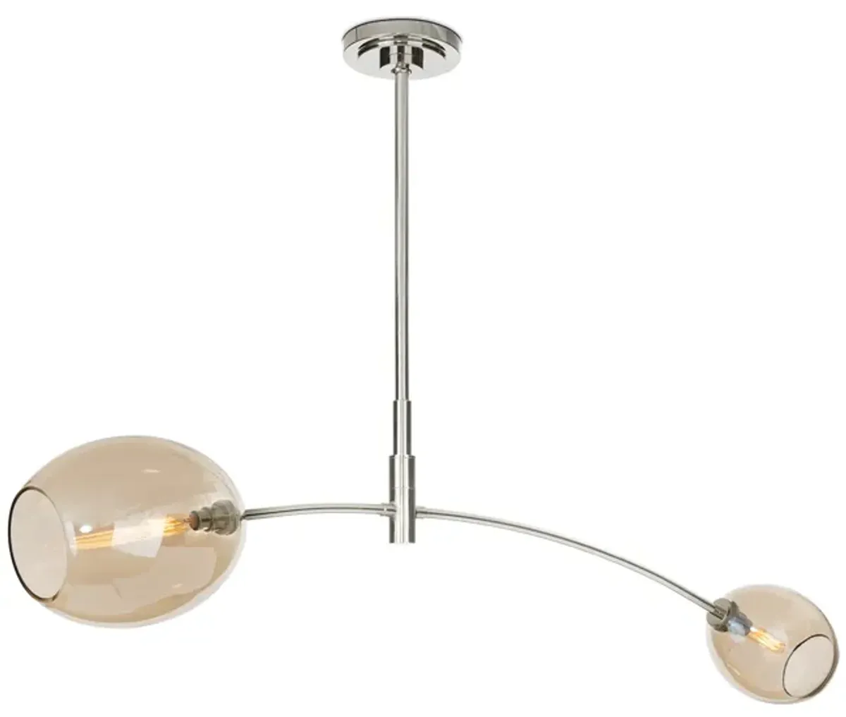 Artemis Pendant Double (Polished Nickel with Champagne Glass)