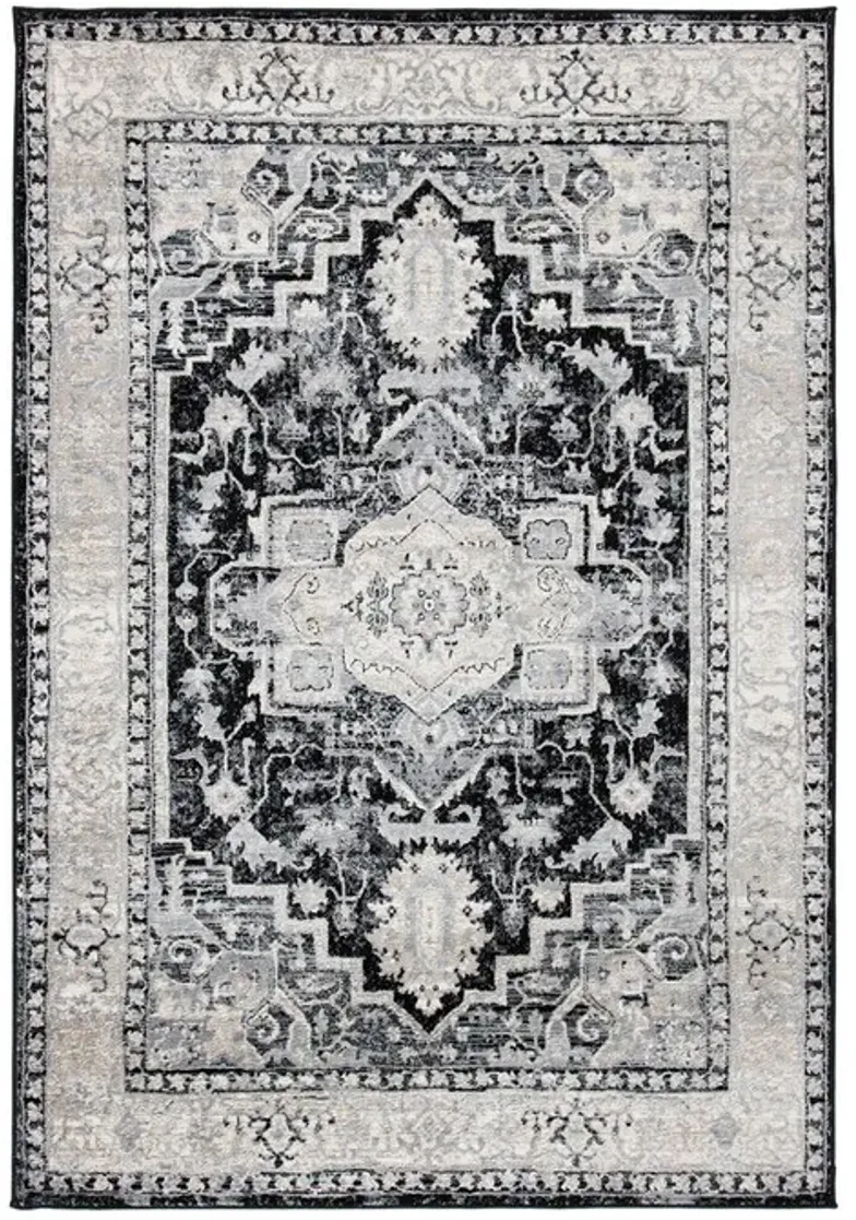 Brentwood 851 Black / Grey 4' X 6' Small Rectangle Powerloomed Rug